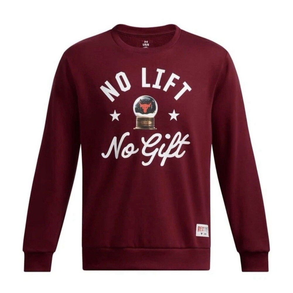Under Armour Men's Small Project Rock Red One “No Lift No Gift” Sweater NWT